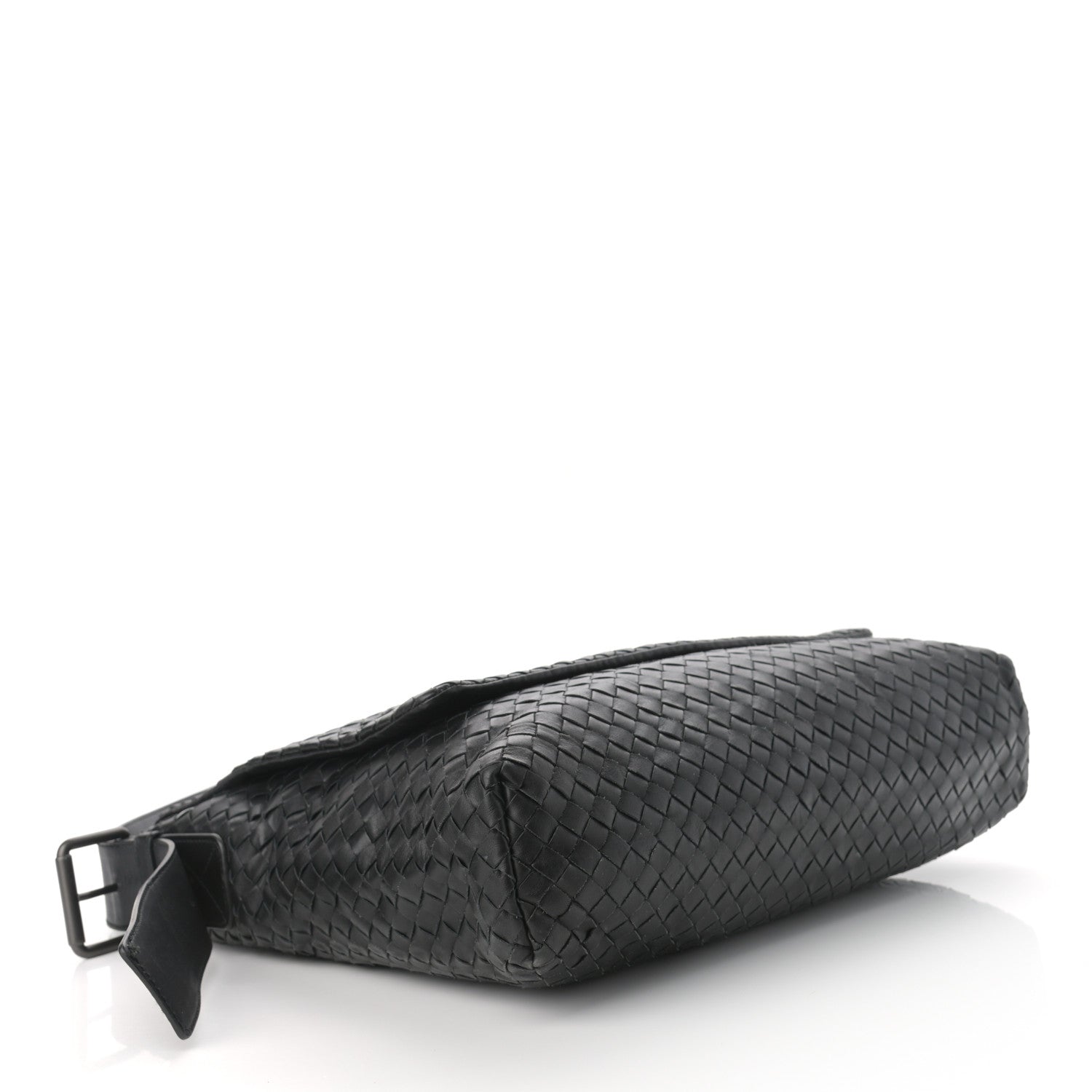Bottega Veneta Calfskin Intrecciato Crossbody Messenger Bag Black 4 of 11