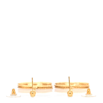 Chanel CC Drop Earrings Matte Gold 3 of 4