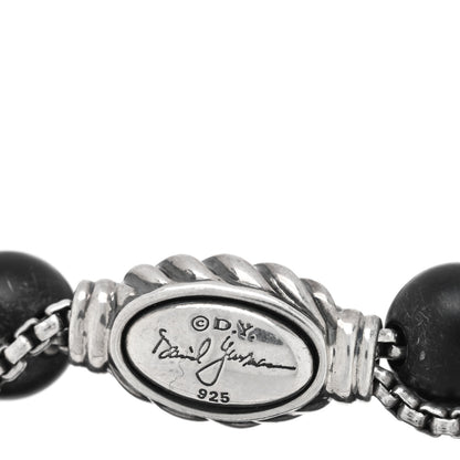 David Yurman Sterling Silver Black Onyx 8mm Spiritual Beads Adjustable Bracelet 3 of 3