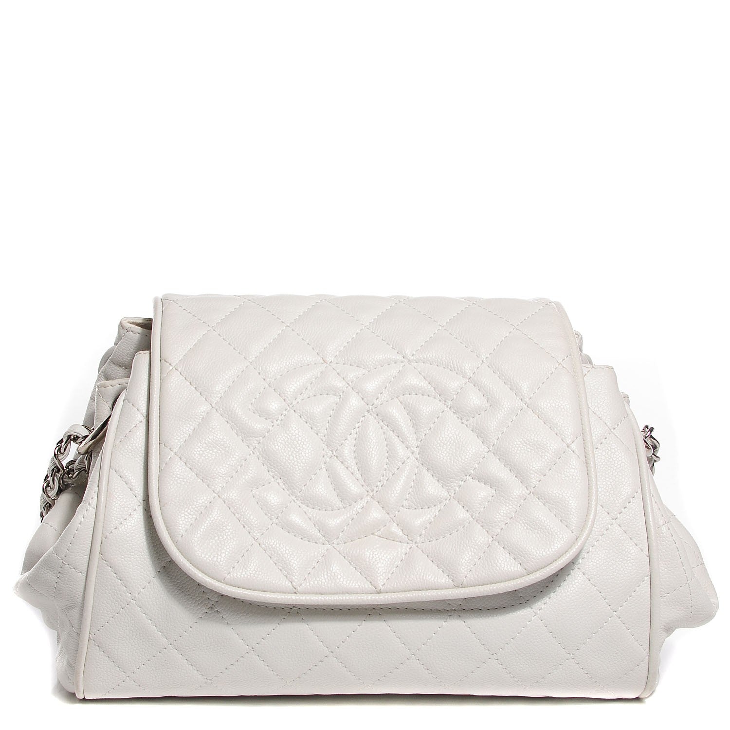Chanel Caviar Quilted Timeless Accordion Flap White 1 of 7