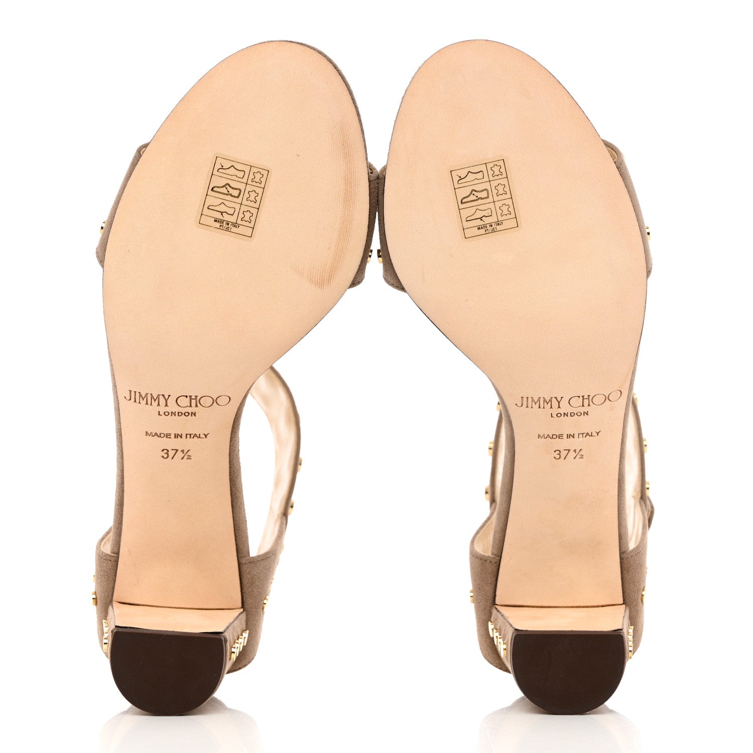 Jimmy Choo Suede Veto Studded Sandals 37.5 Light Mocha 5 of 8