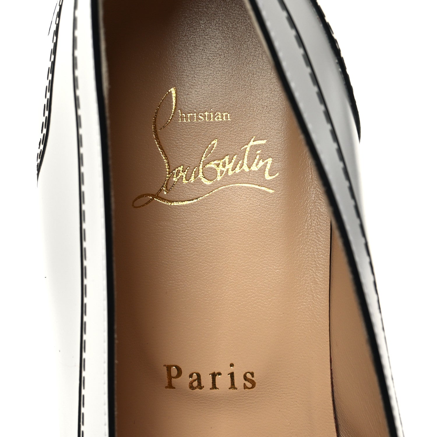 Christian Louboutin Calfskin Women Mocalaureat Trompl L'oeil Loafers 38 White 7 of 7