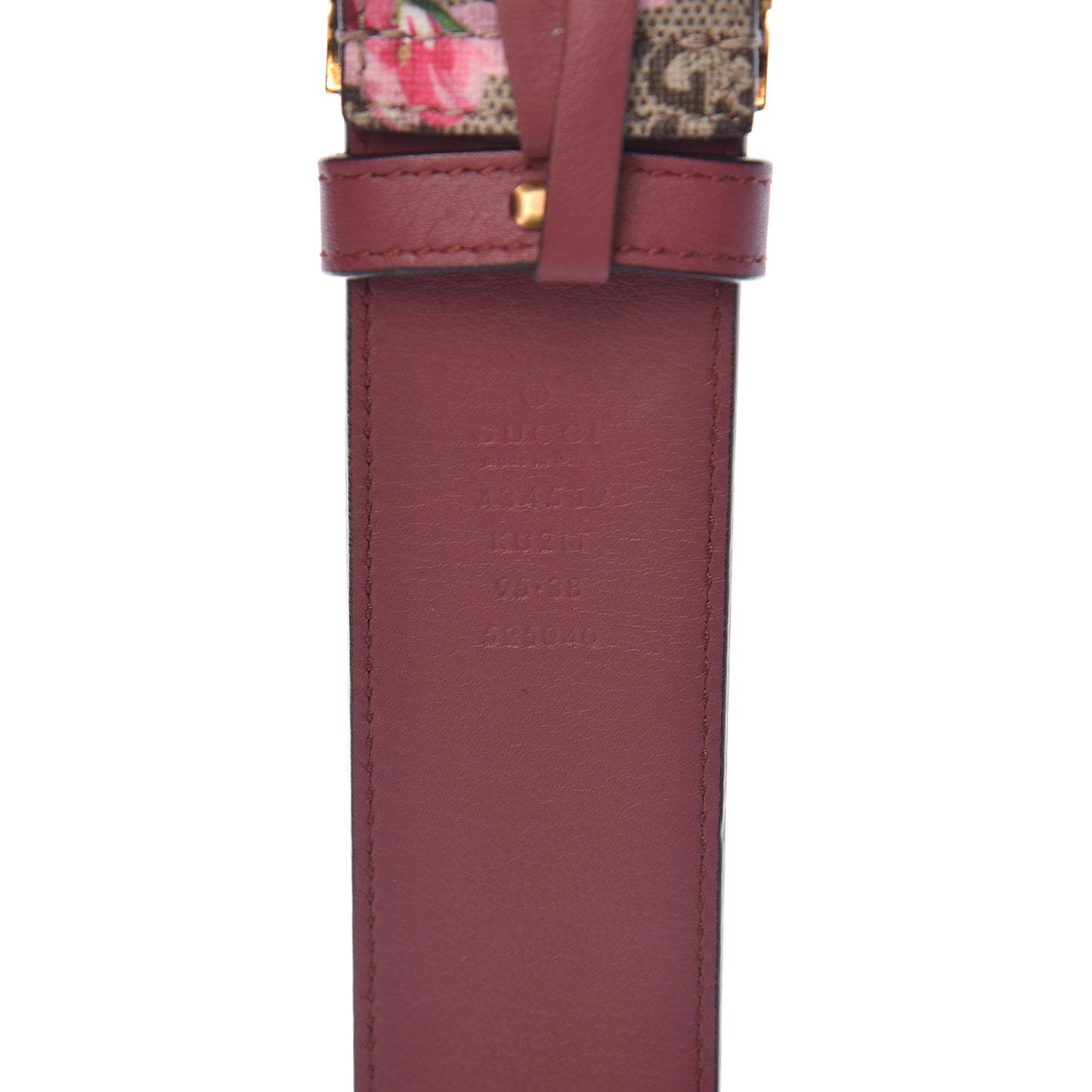 GG Plus Monogram Blooms Plaque Belt 95 38 Beige Multicolor Dry Rose