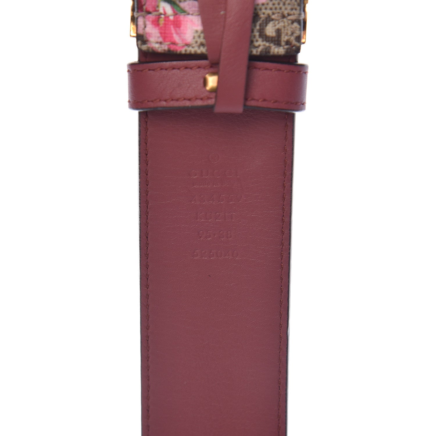 Gucci GG Plus Monogram Blooms Plaque Belt 95 38 Beige Multicolor Dry Rose 6 of 6