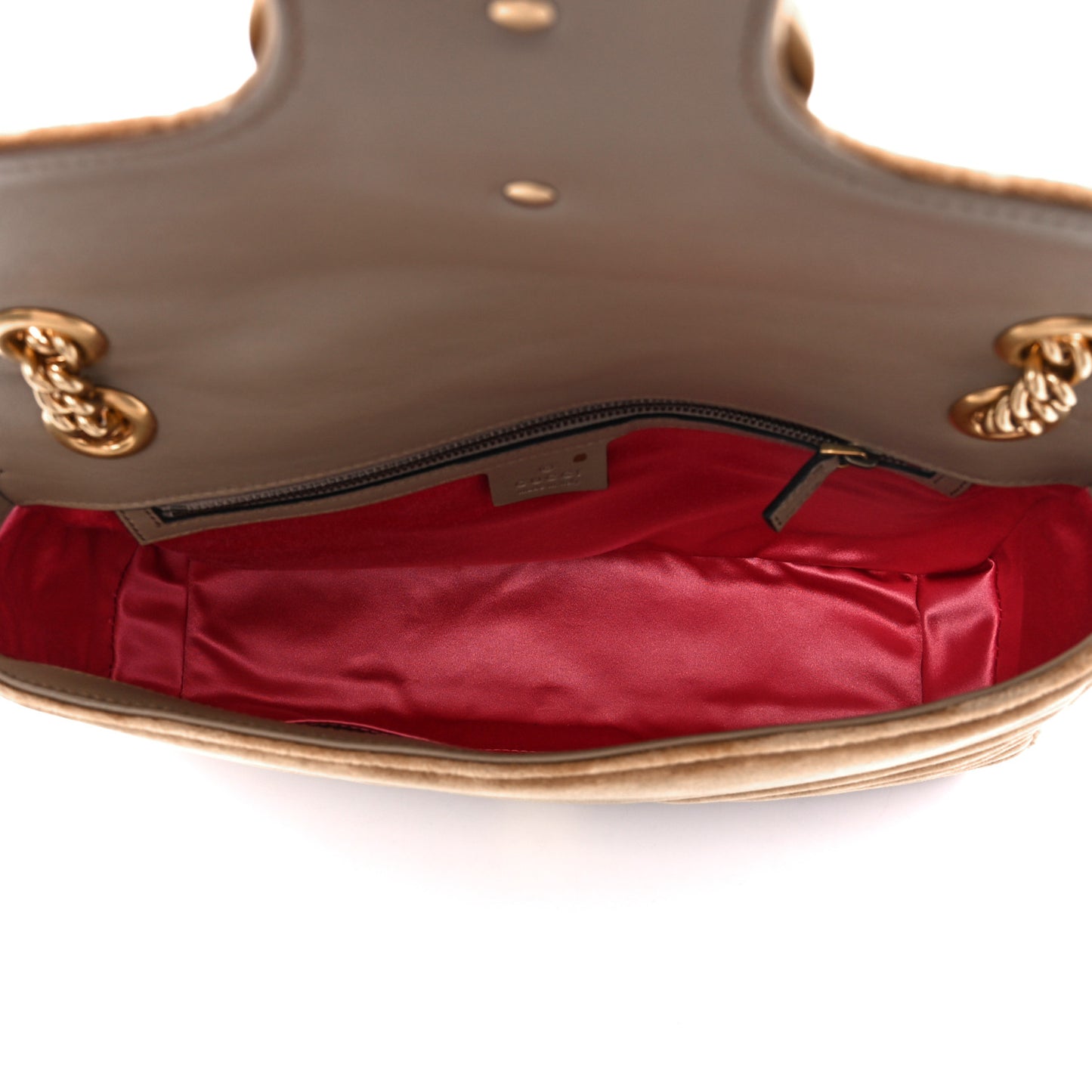 Velvet Matelasse Medium GG Marmont Shoulder Bag Taupe