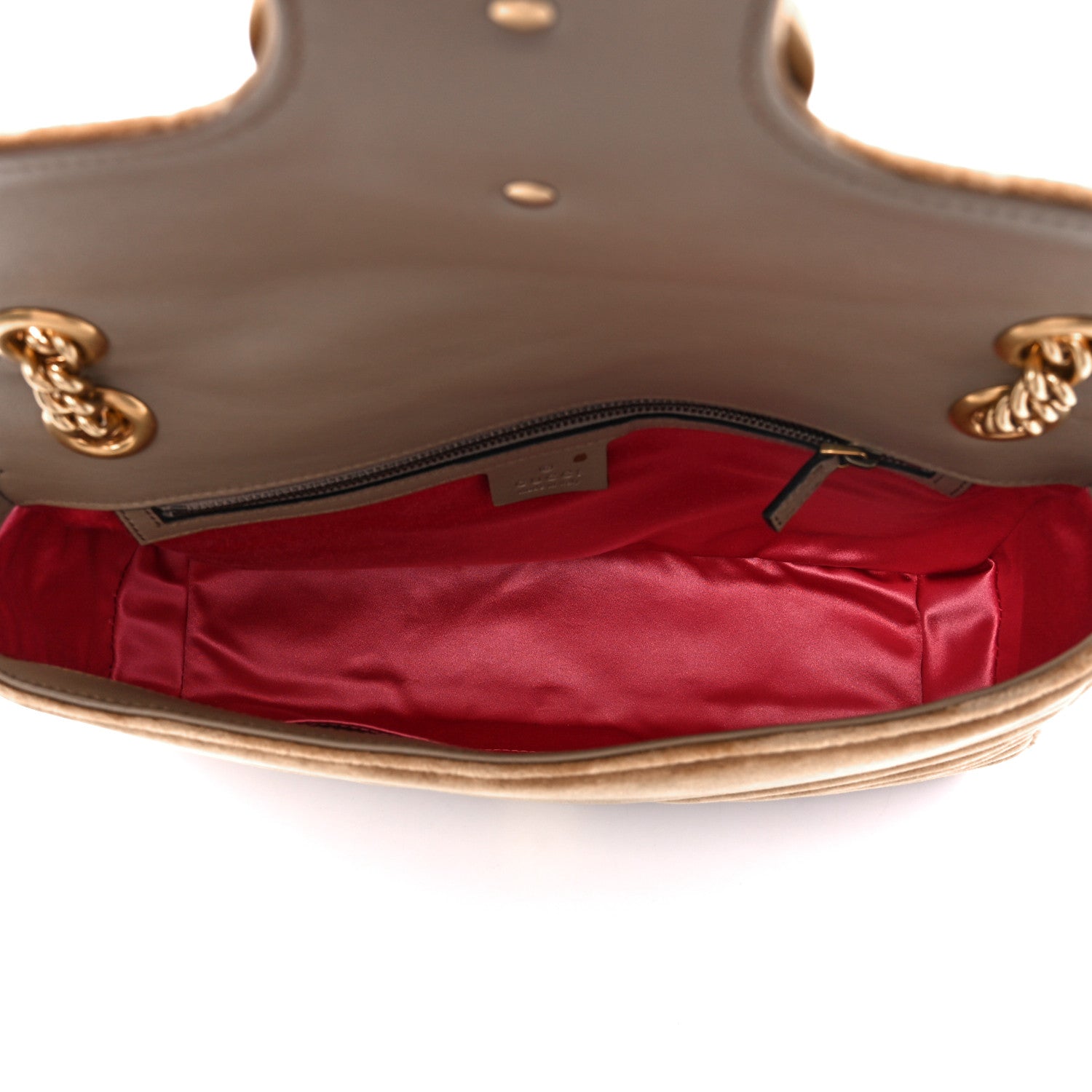 Gucci Velvet Matelasse Medium GG Marmont Shoulder Bag Taupe 5 of 12