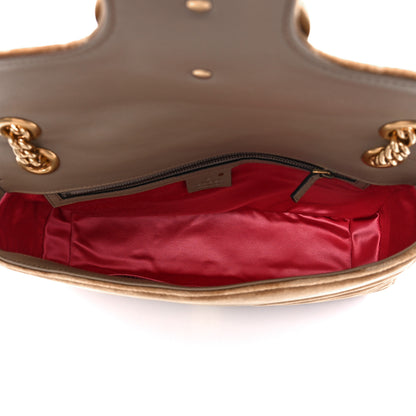 Gucci Velvet Matelasse Medium GG Marmont Shoulder Bag Taupe 5 of 12