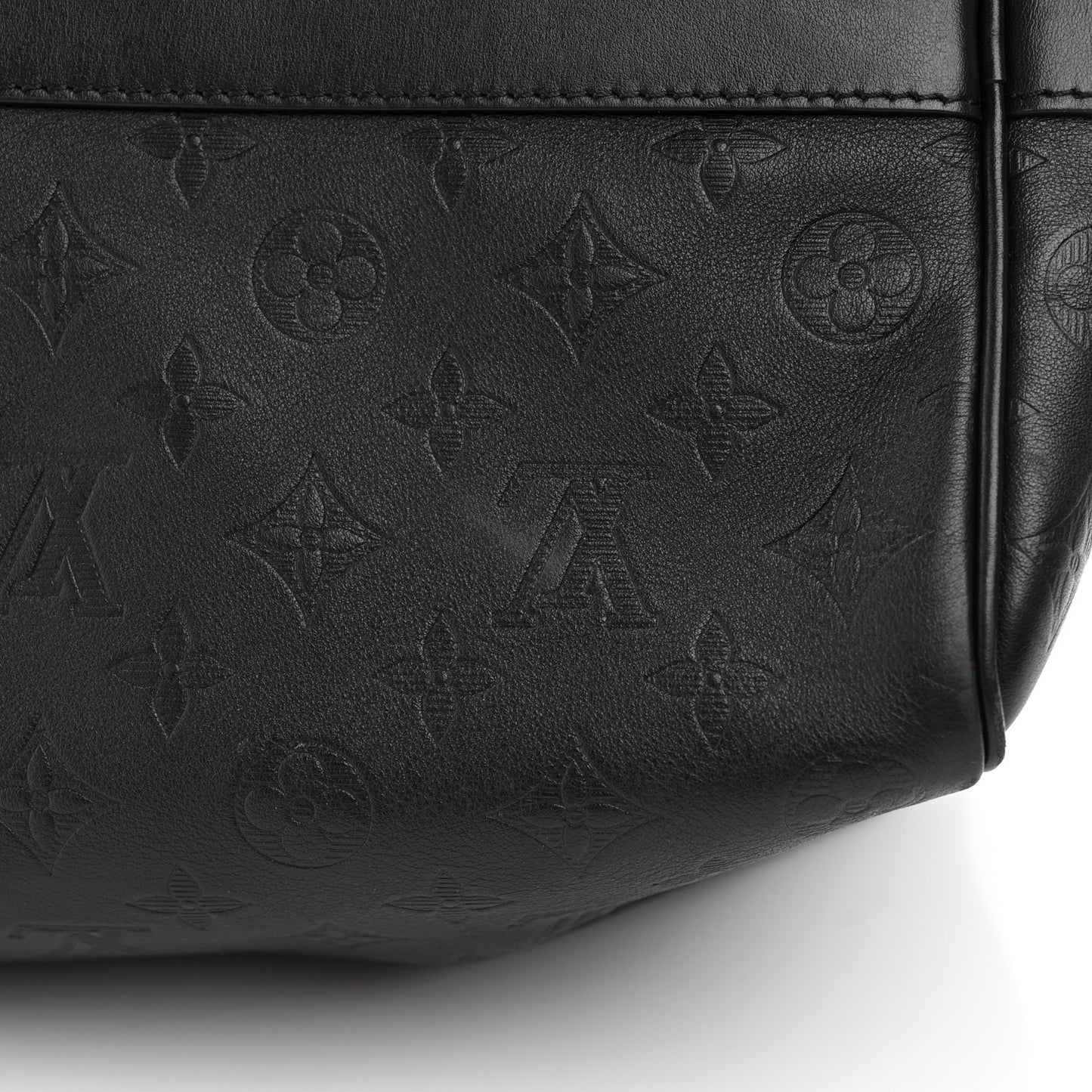 Calfskin Shadow Monogram Keepall Bandouliere 50 Black