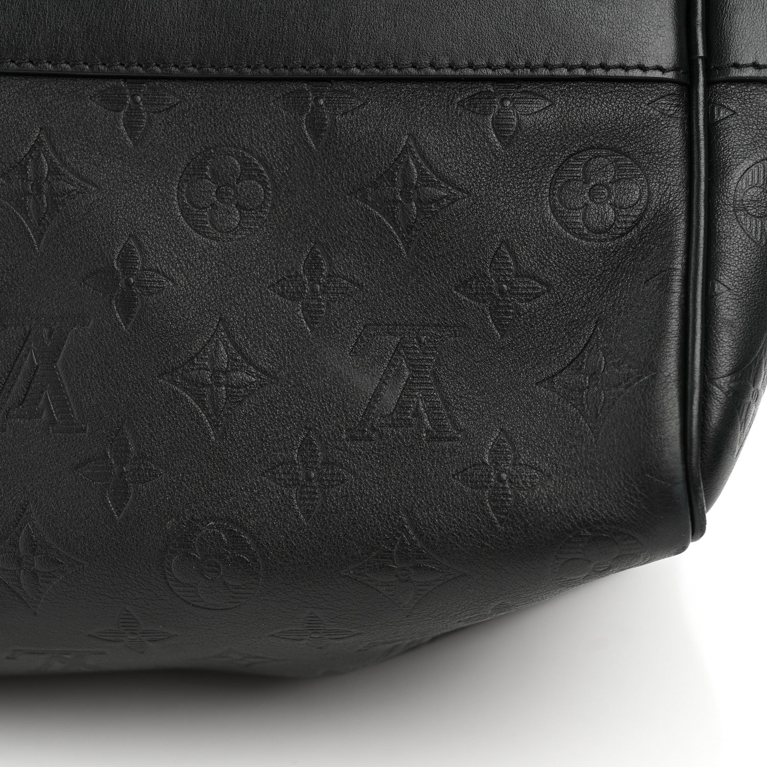 Louis Vuitton Calfskin Shadow Monogram Keepall Bandouliere 50 Black 9 of 9