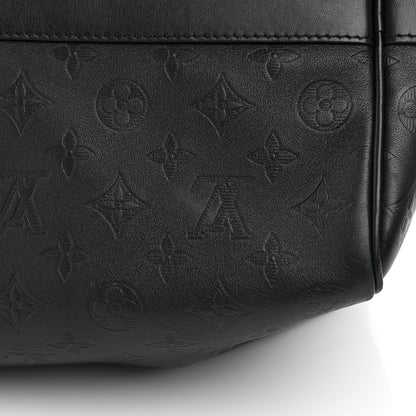 Louis Vuitton Calfskin Shadow Monogram Keepall Bandouliere 50 Black 9 of 9