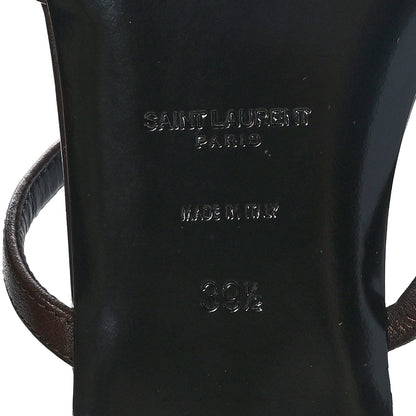 Saint Laurent Calfskin Cassandra Monogram Sandals 39.5 Moro 8 of 9