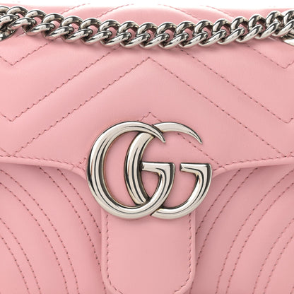 Gucci Calfskin Matelasse Mini GG Marmont Shoulder Bag Wild Rose 8 of 10