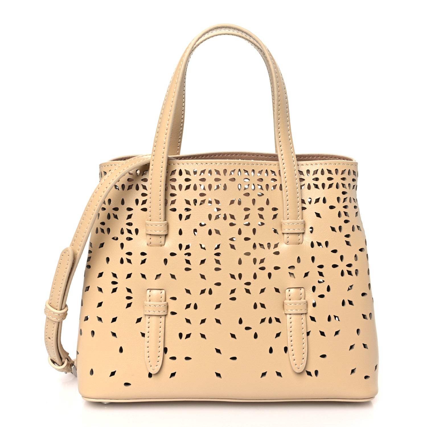 Alaia Palmelatto Calfskin Fiori Degrade Mina 20 Bag Sable 3 of 9