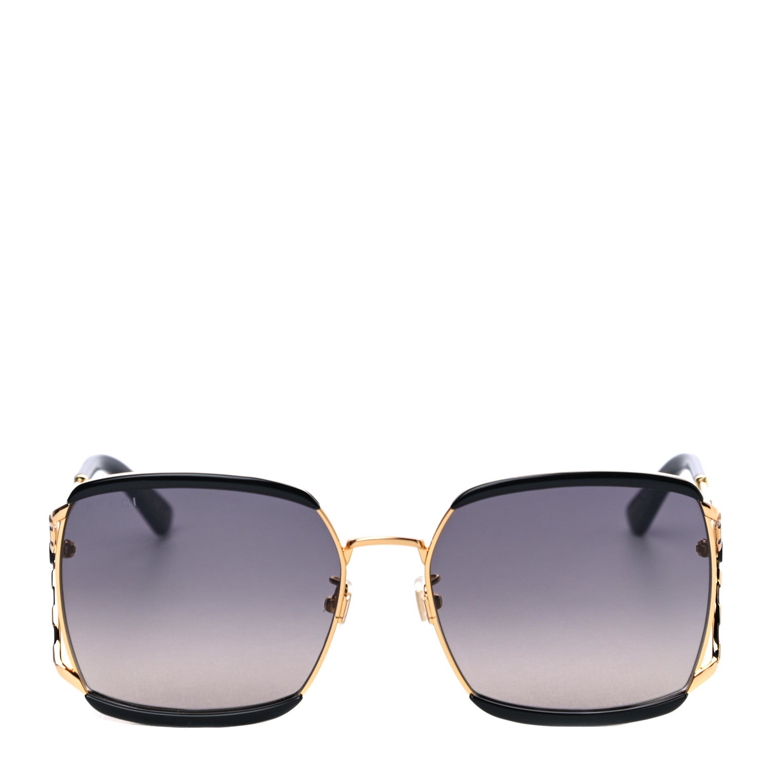 Gucci Metal Square Frame GG0593SK Sunglasses Gold Black 4 of 7