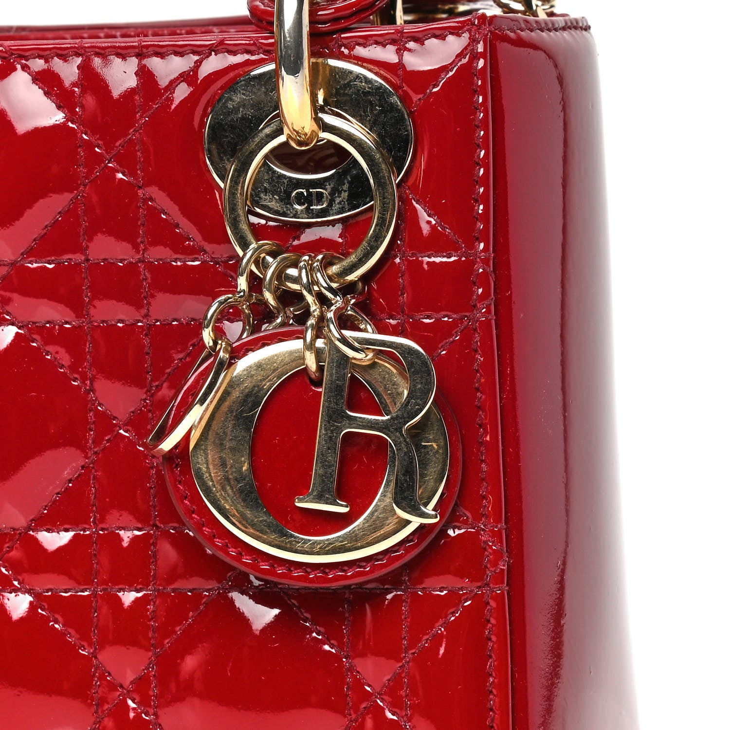 Christian Dior Patent Cannage Mini Lady Dior Red 5 of 5