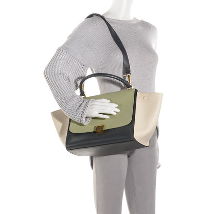 Celine Smooth Calfskin Medium Tri-Color Trapeze Pistachio 2 of 9