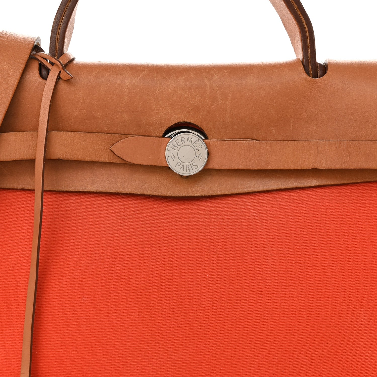 Hermes Vache Hunter Toile Herbag Zip 31 PM Capucine Fauve 10 of 14