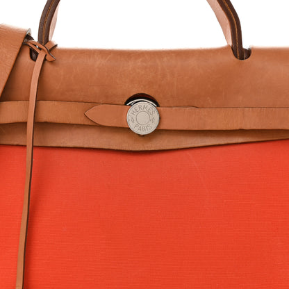 Hermes Vache Hunter Toile Herbag Zip 31 PM Capucine Fauve 10 of 14