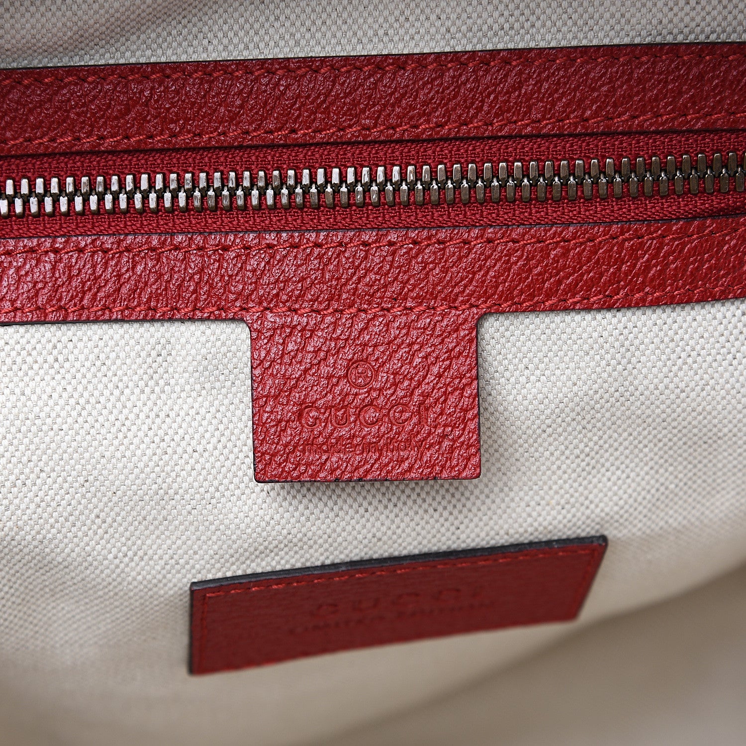 Gucci GG Supreme Monogram Web Bosco Patch Dome Backpack Beige Malva Hibiscus Red 5 of 9