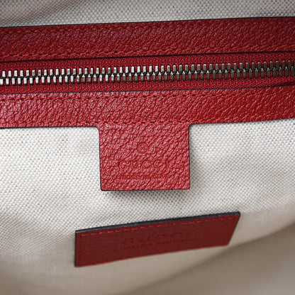 Gucci GG Supreme Monogram Web Bosco Patch Dome Backpack Beige Malva Hibiscus Red 5 of 9
