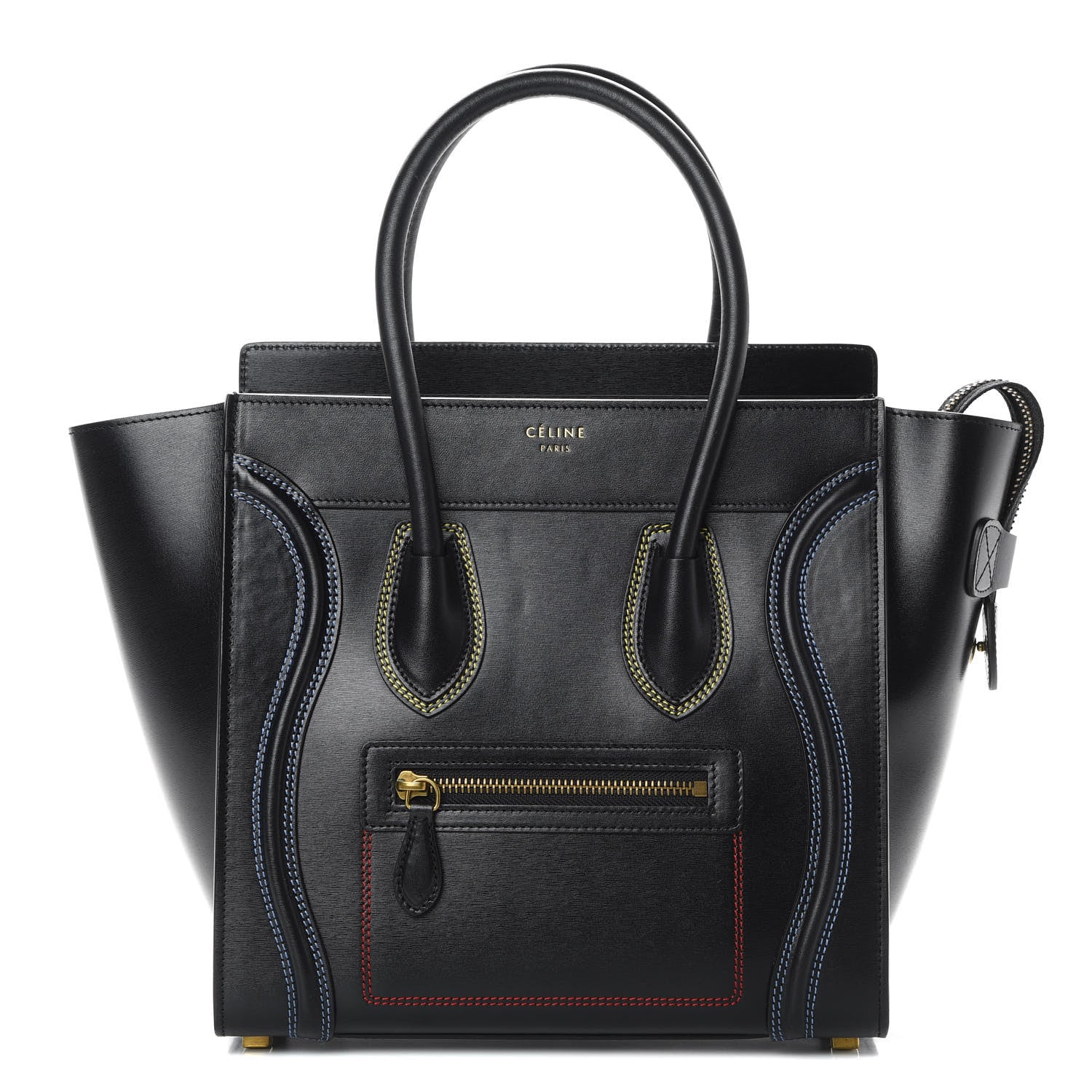 Celine Smooth Calfskin Multicolor Double Stitching Micro Luggage Black 1 of 11