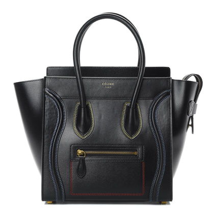 Celine Smooth Calfskin Multicolor Double Stitching Micro Luggage Black 1 of 11