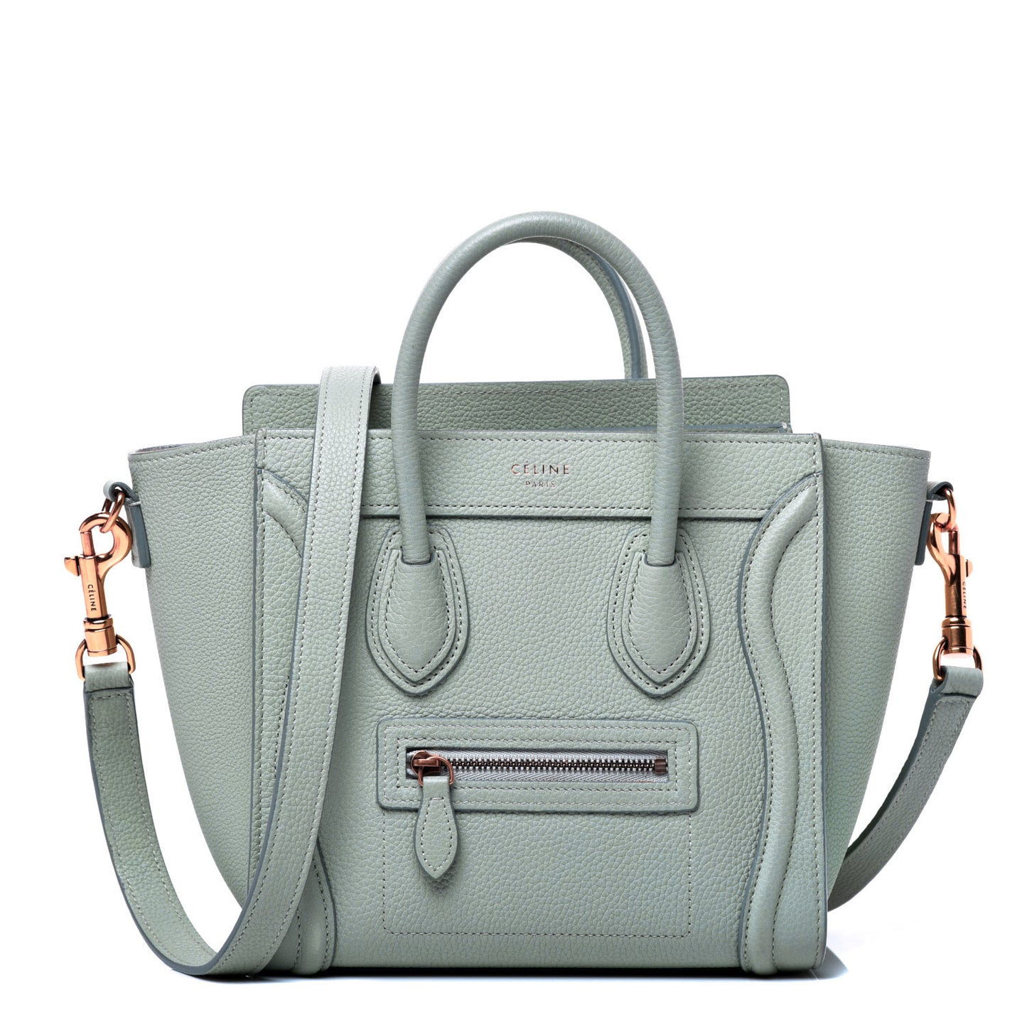 Drummed Calfskin Nano Luggage Almond