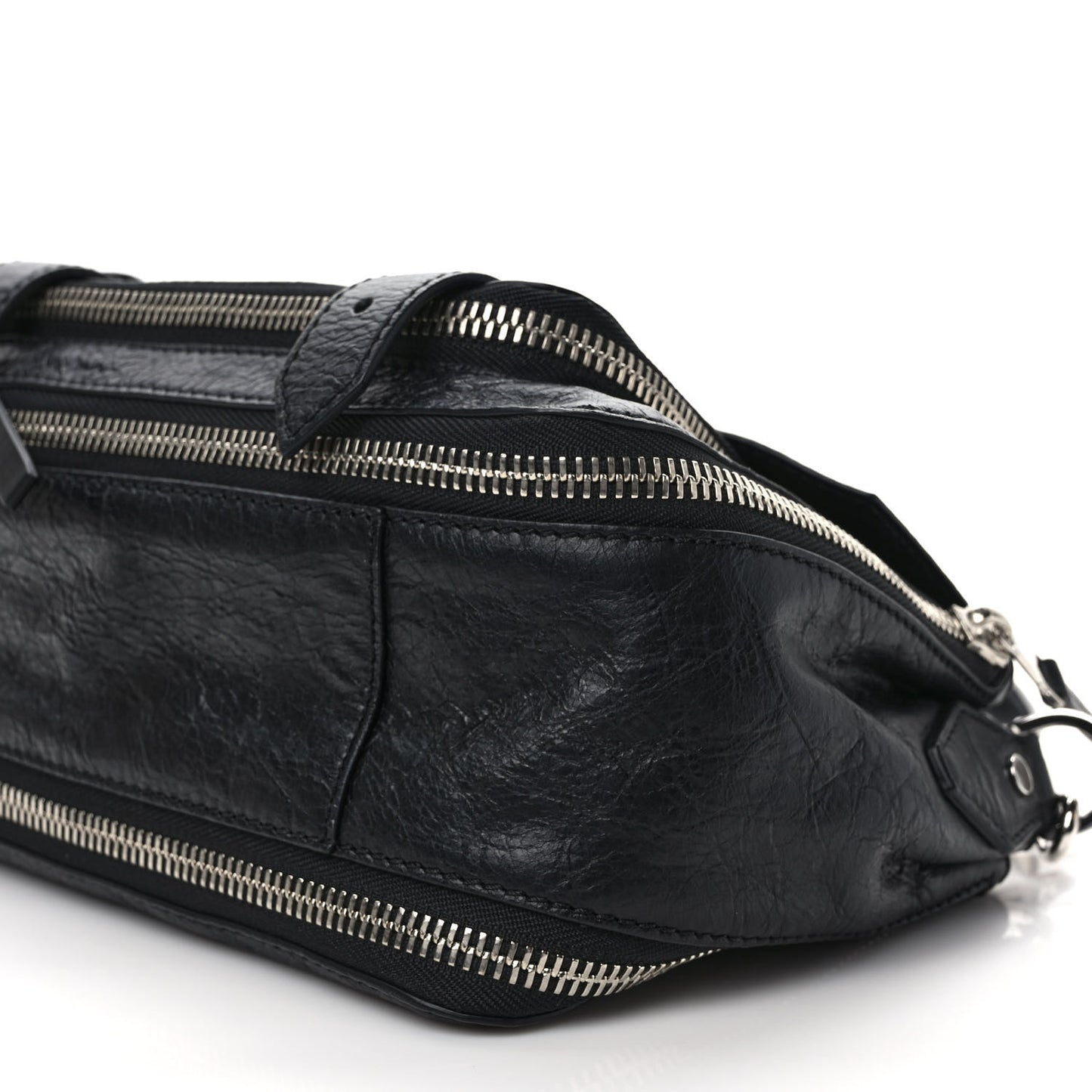 Crinkled Calfskin Tiny PS1 Satchel Black
