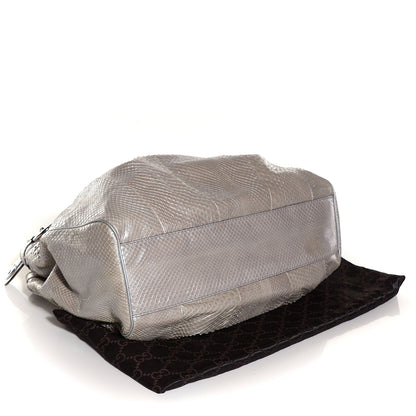 Gucci Metallic Python Large Sukey Tote Silver 4 of 9
