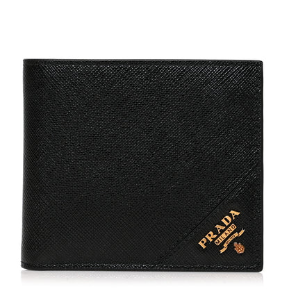 Prada Saffiano Bi-Fold Wallet Black 1 of 7