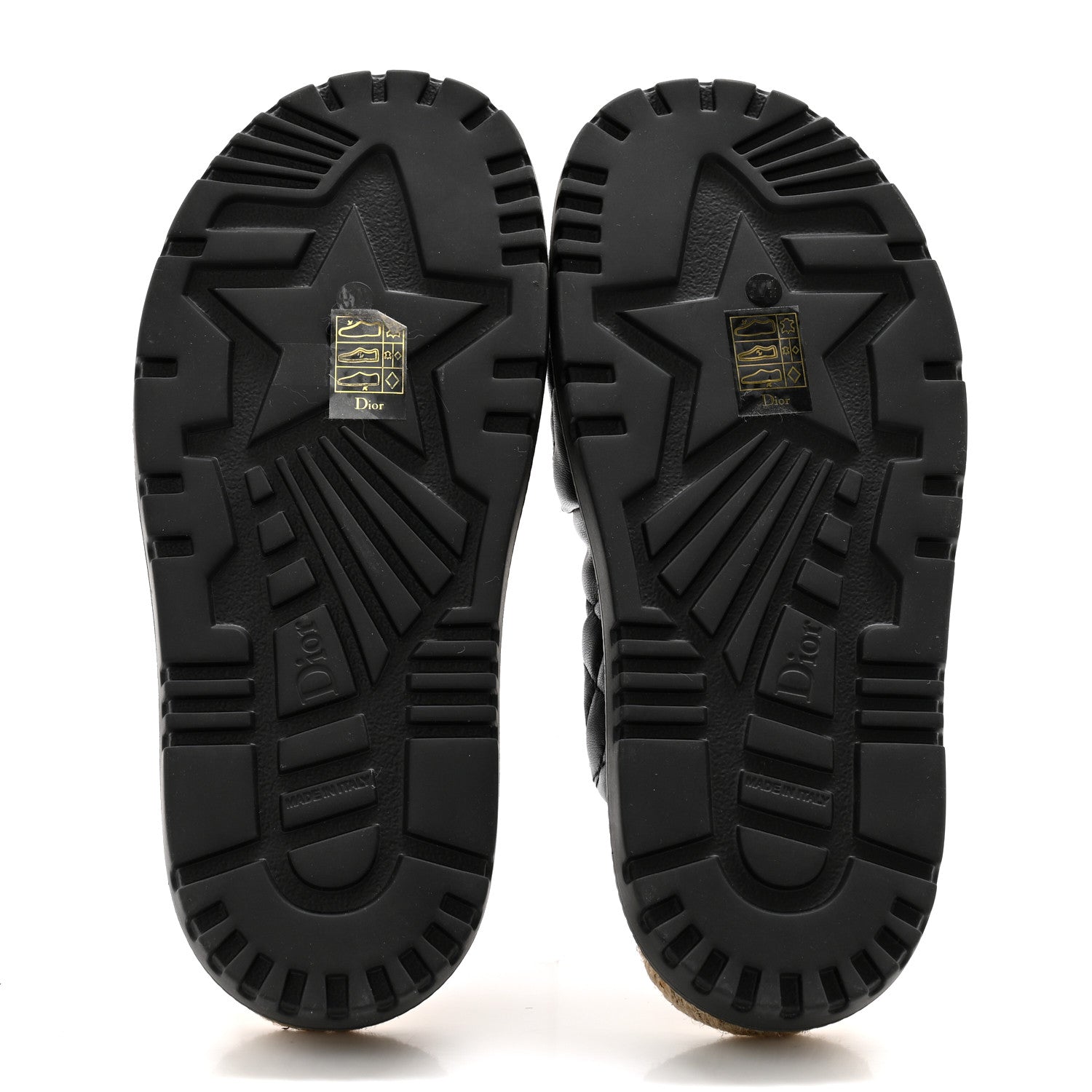 Christian Dior Calfskin Cannage Dtwist Espadrille Platform Sandals 37.5 Black 5 of 9