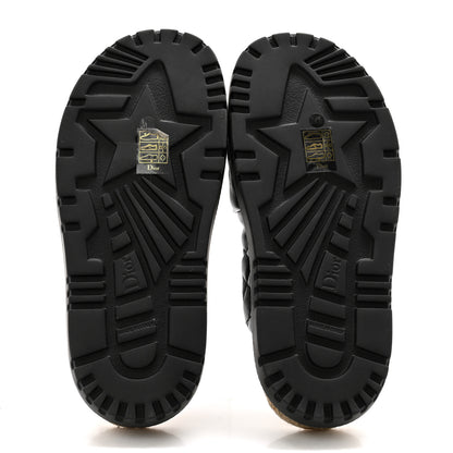 Christian Dior Calfskin Cannage Dtwist Espadrille Platform Sandals 37.5 Black 5 of 9