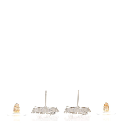 Chanel Crystal CC Star Earrings Silver 3 of 5