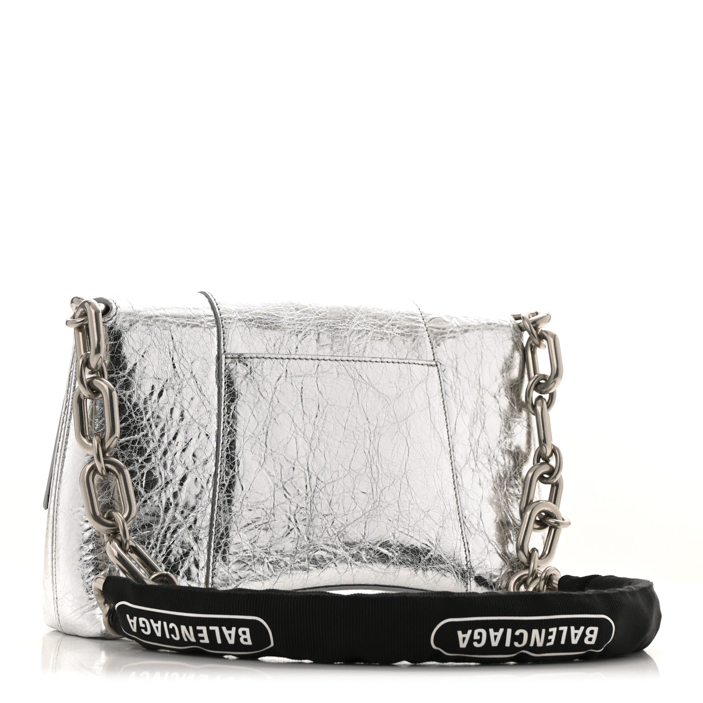 Metallic Calfskin Downtown Chain Shoulder Bag XS Silver