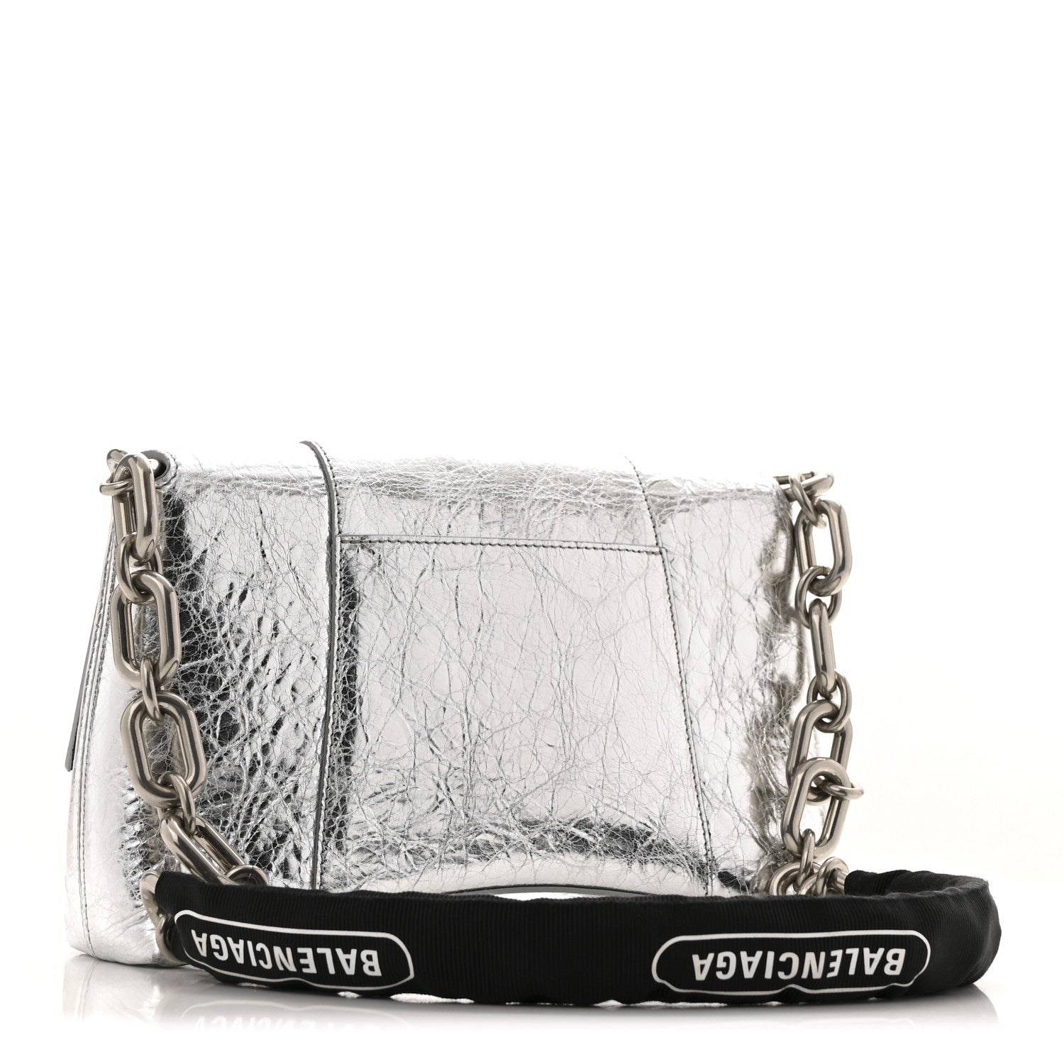 Balenciaga Metallic Calfskin Downtown Chain Shoulder Bag XS Silver 3 of 12