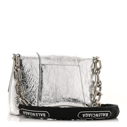 Balenciaga Metallic Calfskin Downtown Chain Shoulder Bag XS Silver 3 of 12