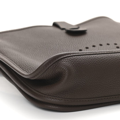 Hermes Taurillon Clemence Evelyne III PM Chocolate 9 of 10