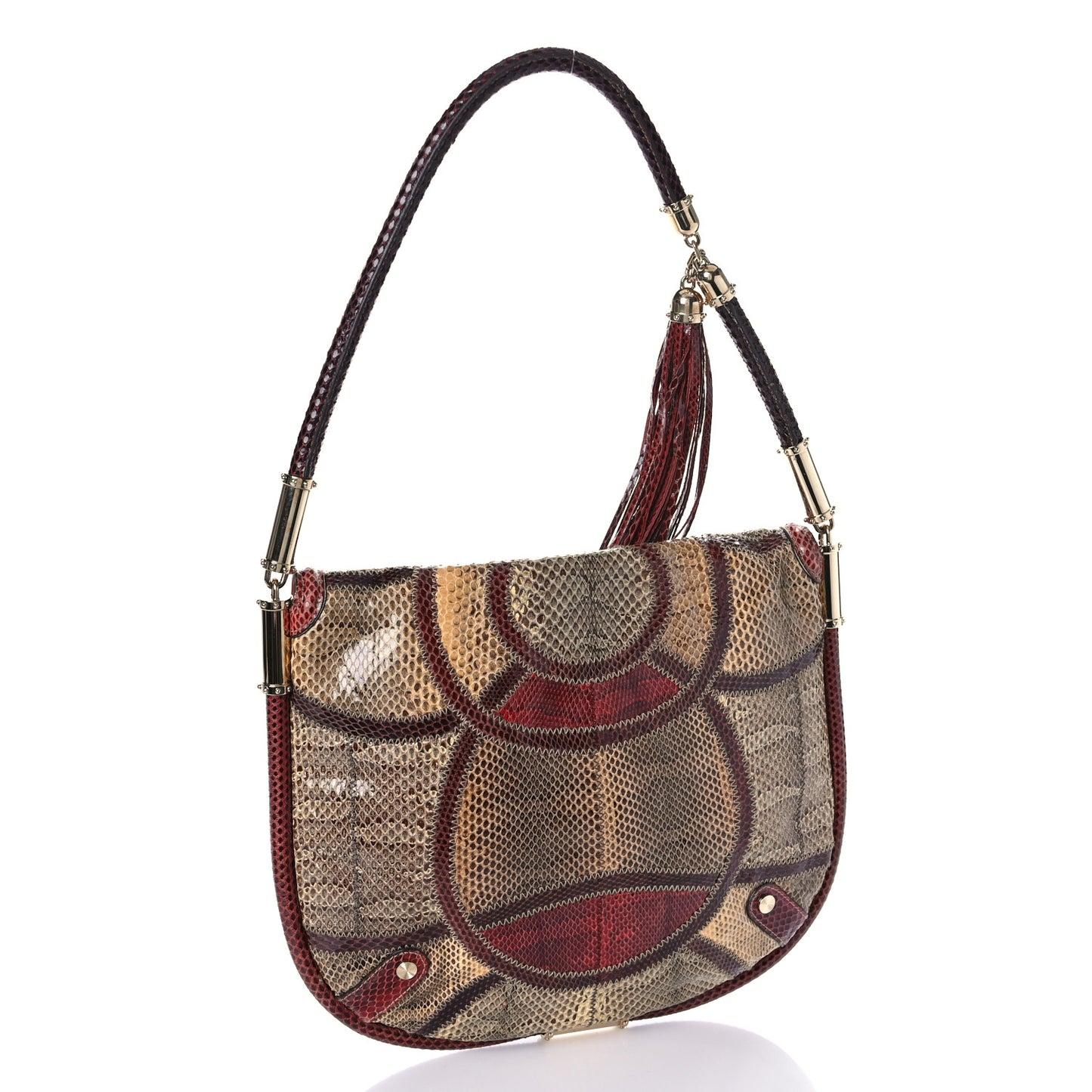 Exotic Patchwork Britt Medium Shoulder Bag