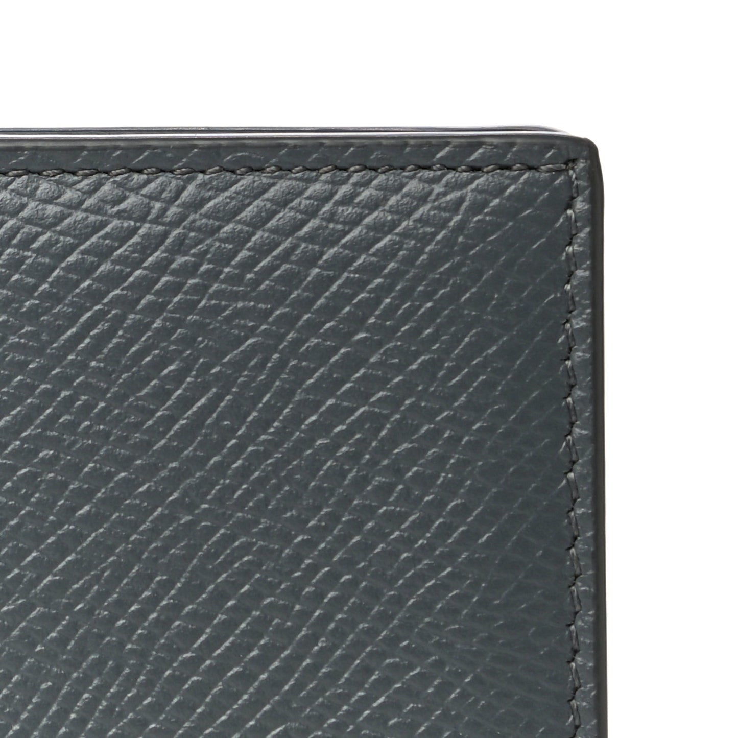 Grained Calfskin Medium Multifunction Strap Wallet Grey