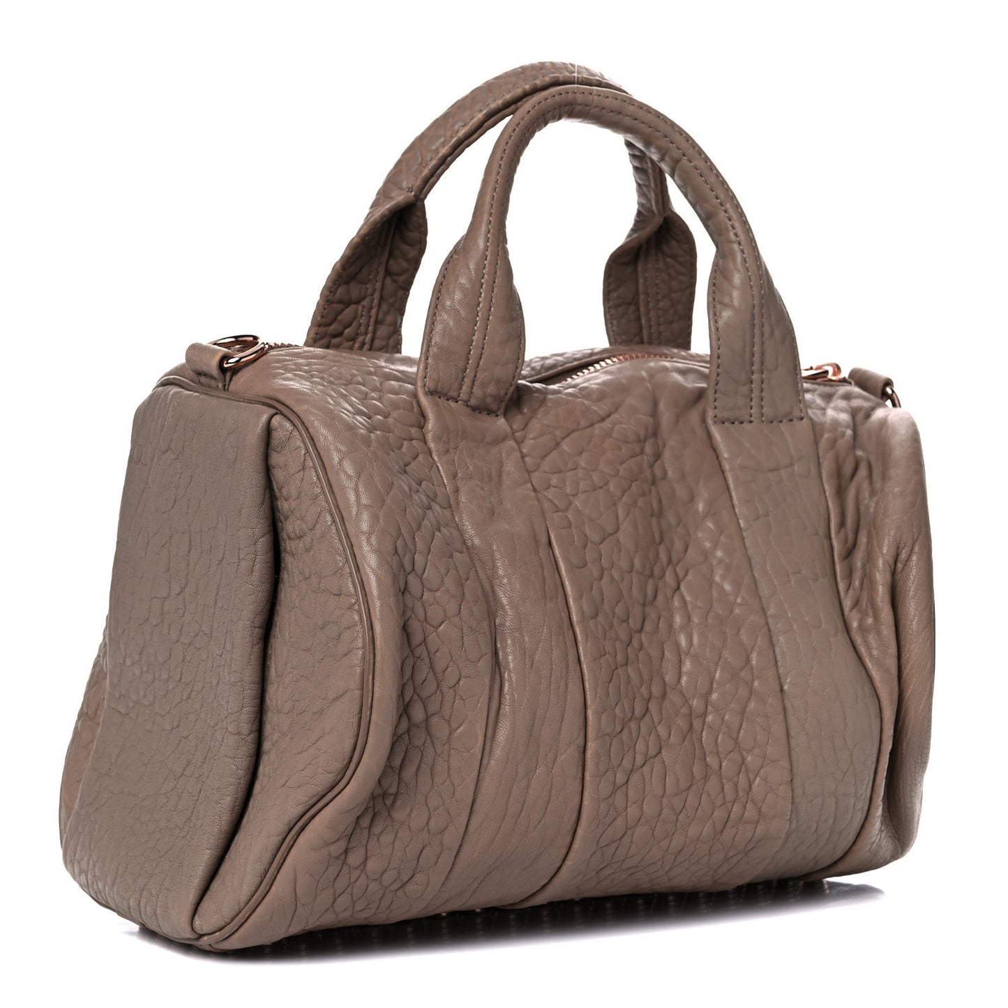 Pebbled Lambskin Rocco Latte Rose Gold Hardware