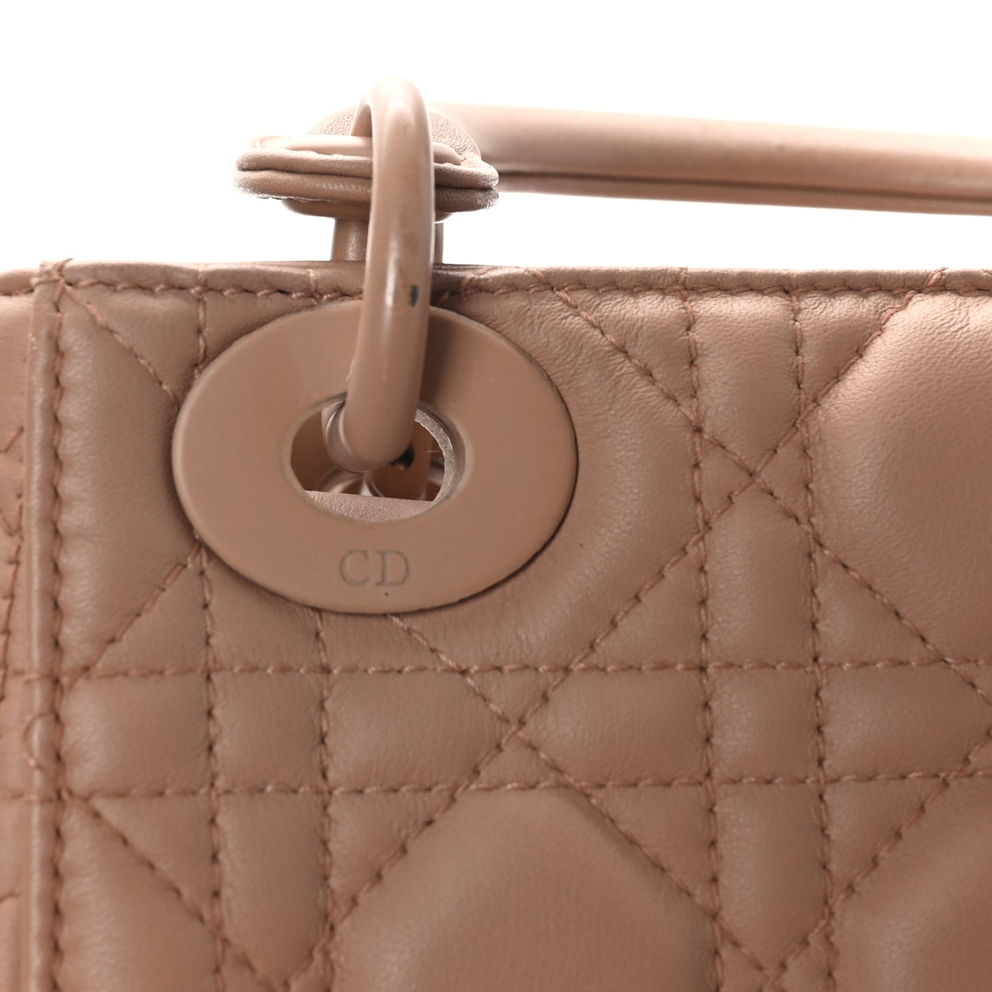 Ultra Matte Calfskin Cannage Mini Lady Dior Light Beige