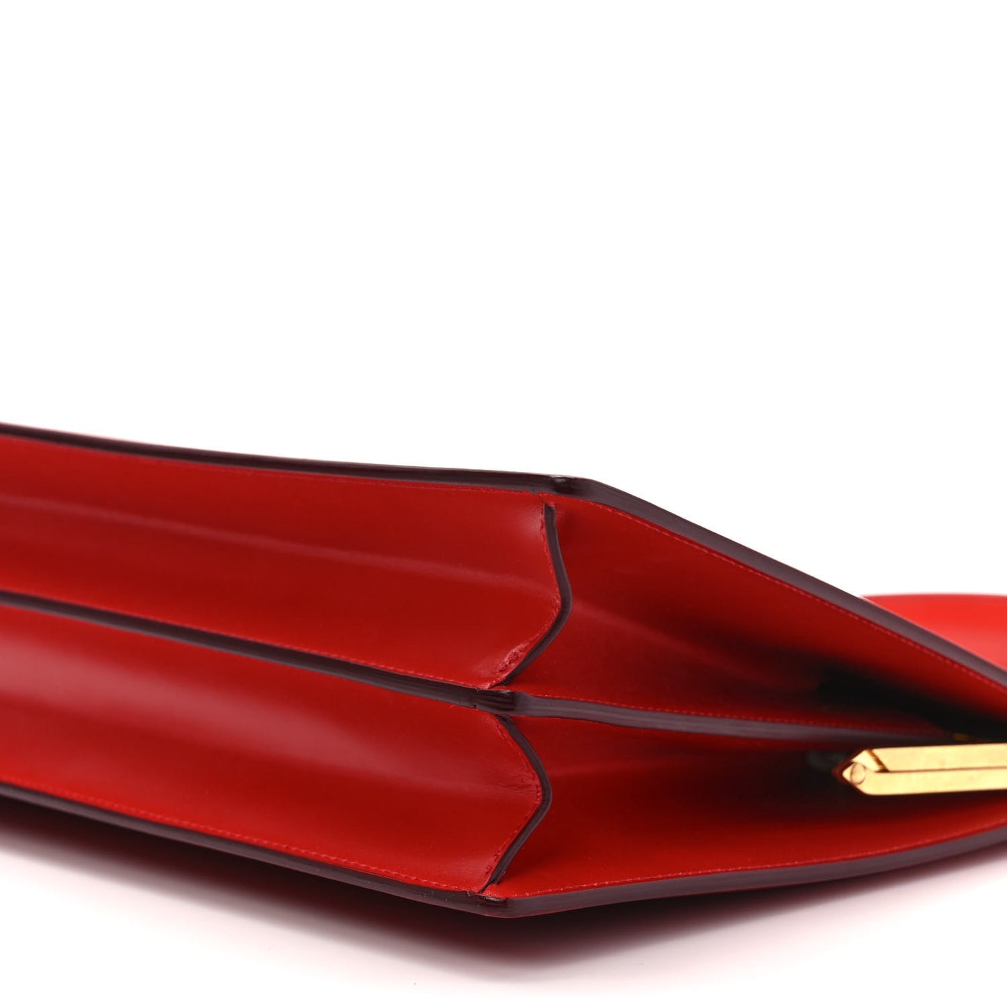 Patina Box Calfskin Medium Clasp Bag Scarlet