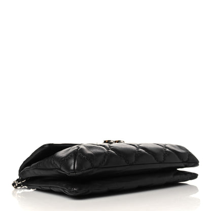 Chanel Calfskin Quilted Double Stitch Hamptons Clutch with Chain Black 4 of 7