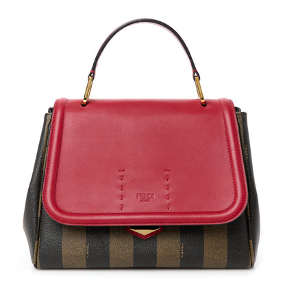 Fendi Pequin Spalmati Vitello Flamingo Shoulder Bag Tobacco Red 1 of 12