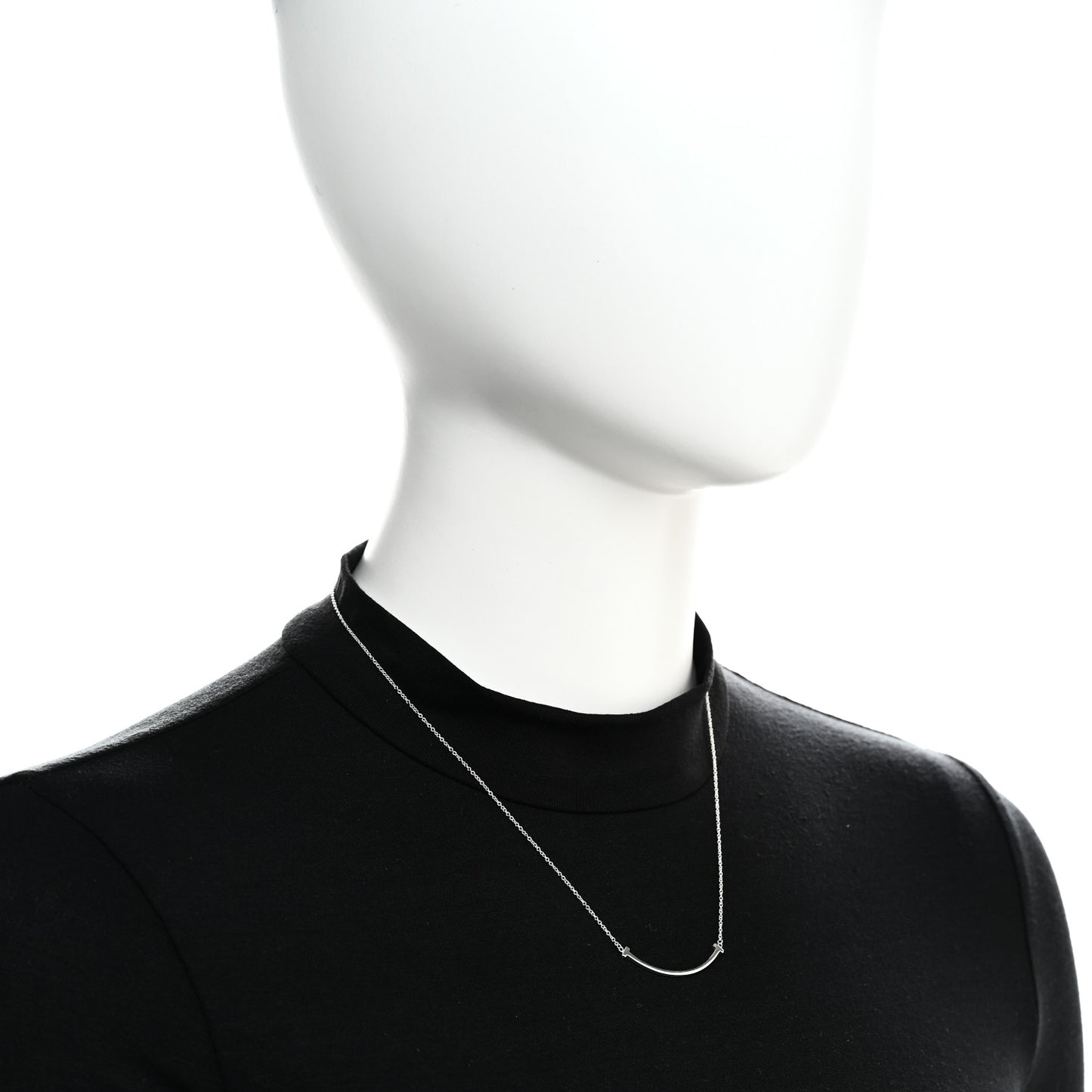Sterling Silver Small T Smile Pendant Necklace
