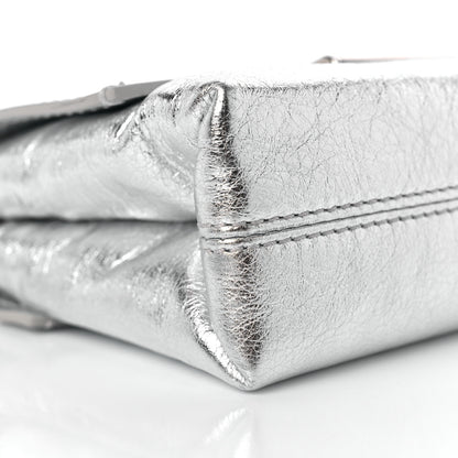 Off-White Calfskin Metallic Small Binder Clip Crossbody Silver 7 of 8