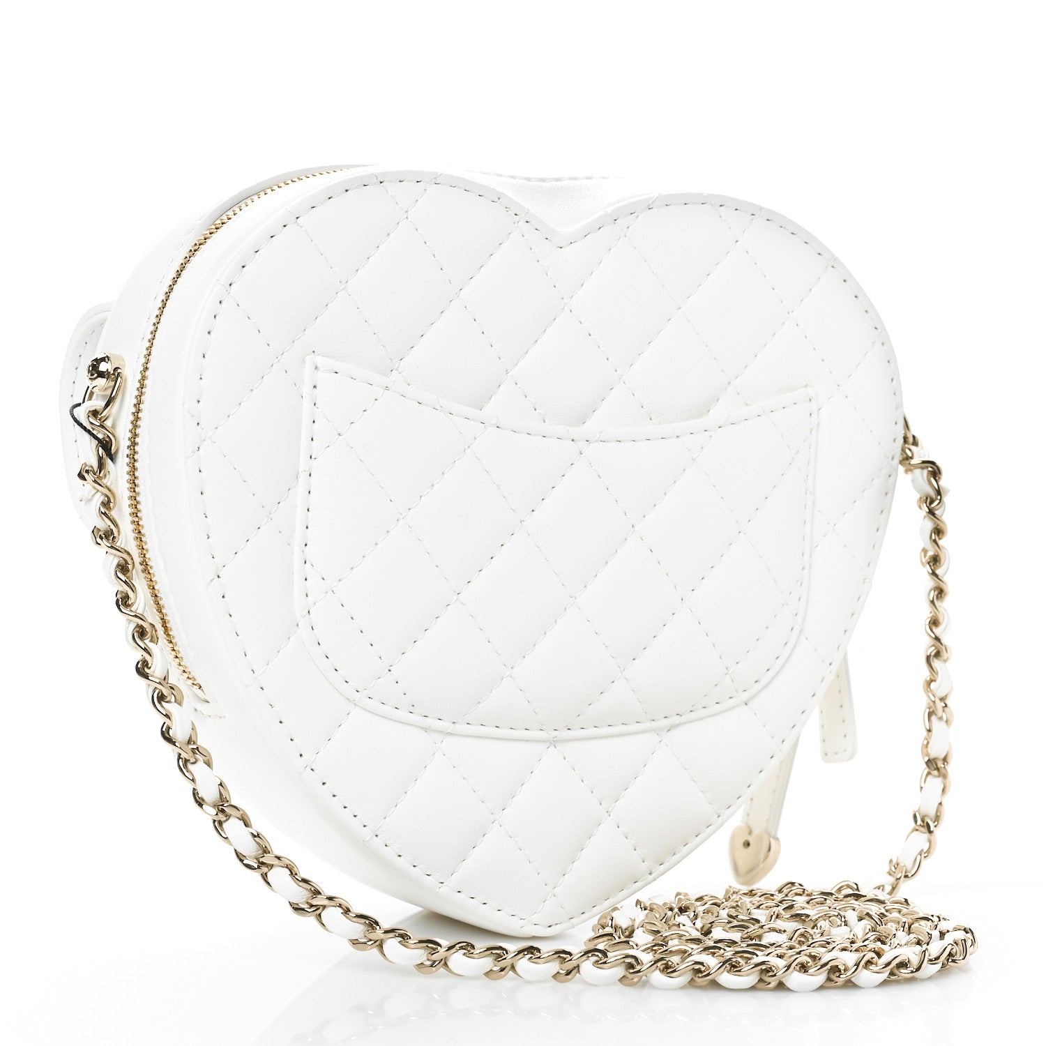 Chanel Lambskin Quilted CC In Love Heart Bag White 3 of 8