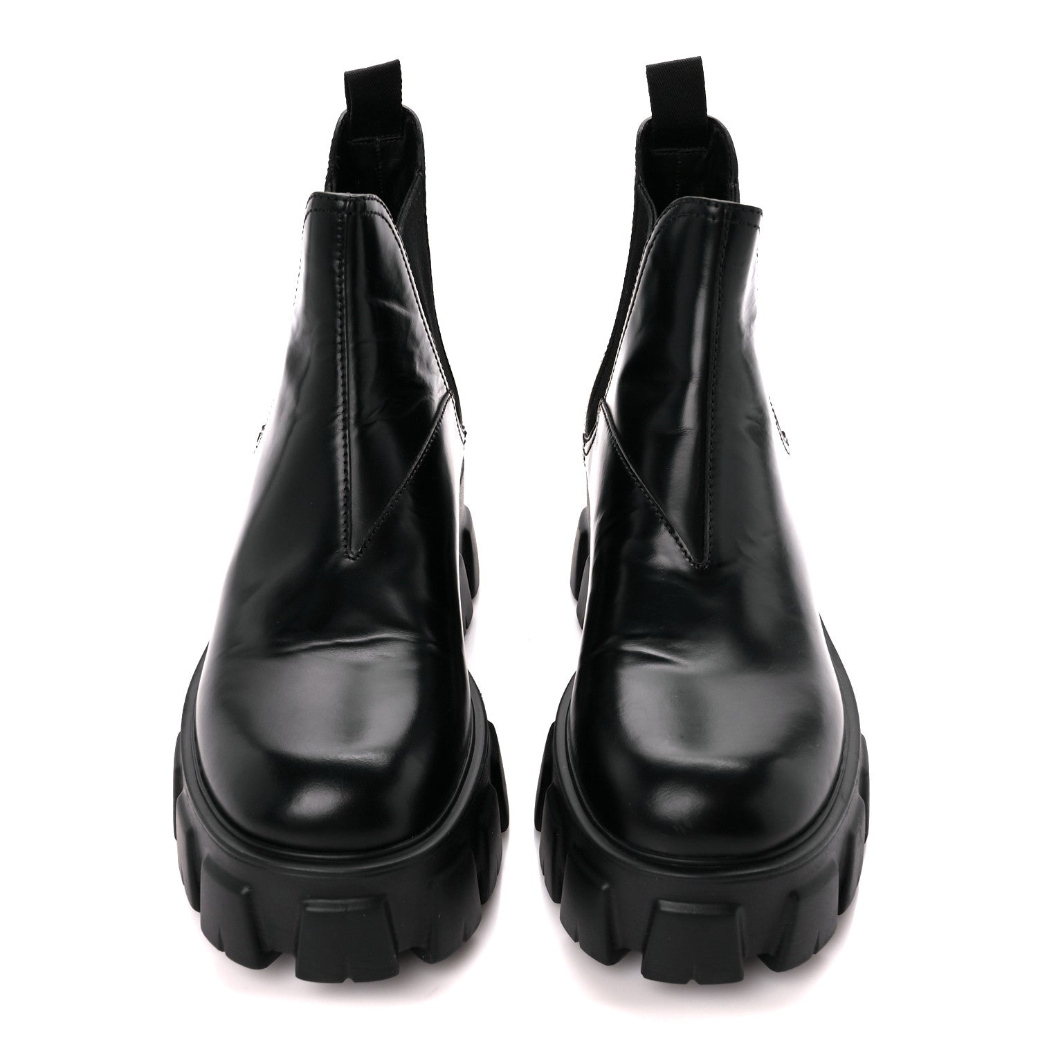 Prada Spazzolato Rois Monolith Chelsea 55mm Ankle Boots 39.5 Black 2 of 10