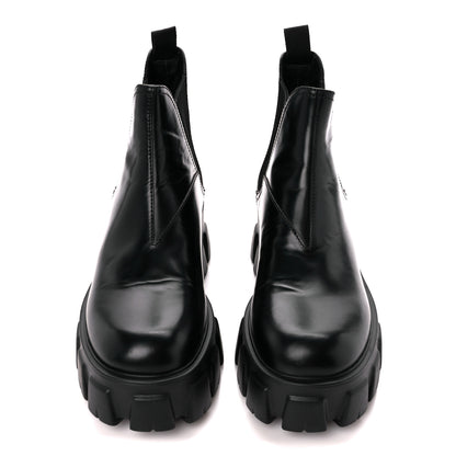 Prada Spazzolato Rois Monolith Chelsea 55mm Ankle Boots 39.5 Black 2 of 10