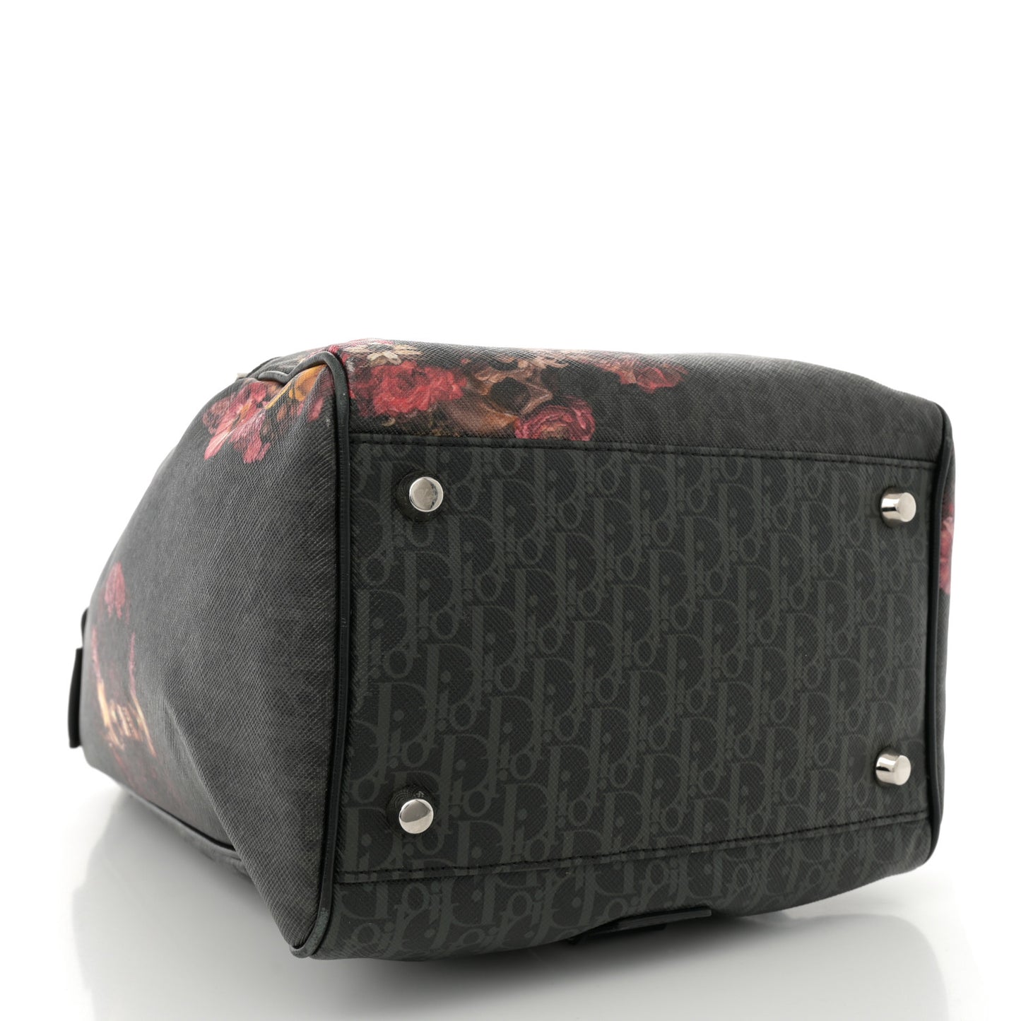 x Toru Kamei Coated Canvas Floral Skull Sling Backpack Grey Multicolor